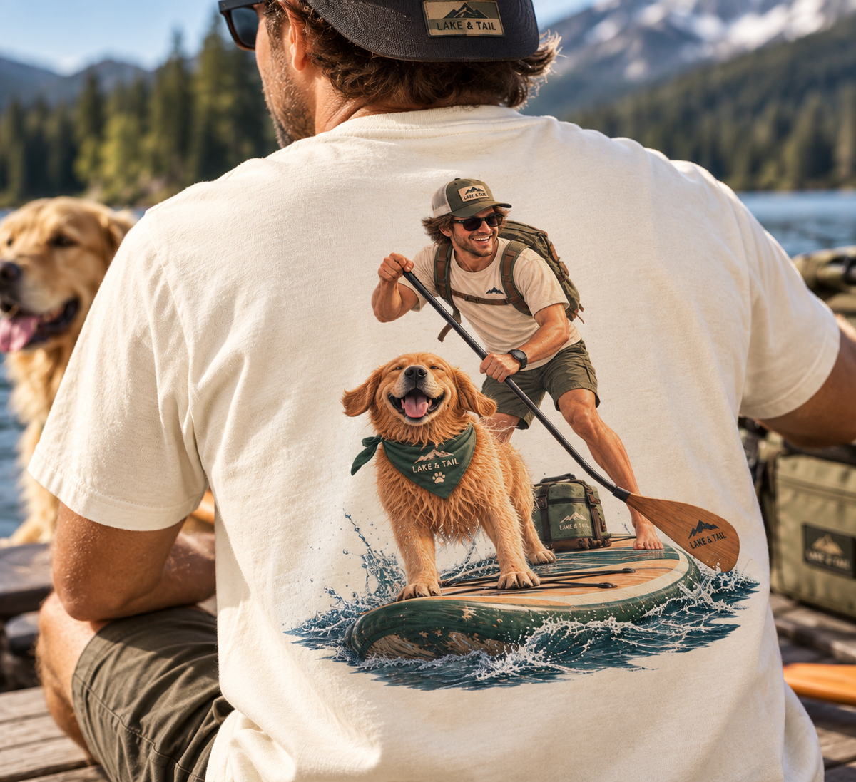 Adventure Together | Golden Retriever Paddle Board T-Shirt