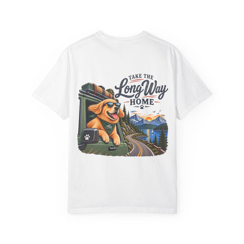 Golden Retriever Road Trip T-Shirt | Take the Long Way Home