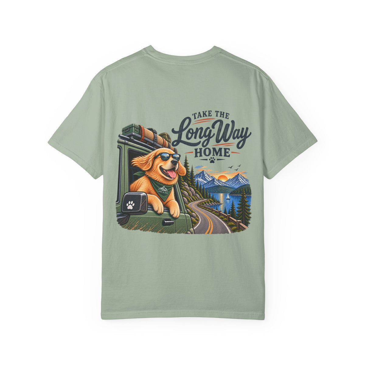 Golden Retriever Road Trip T-Shirt | Take the Long Way Home