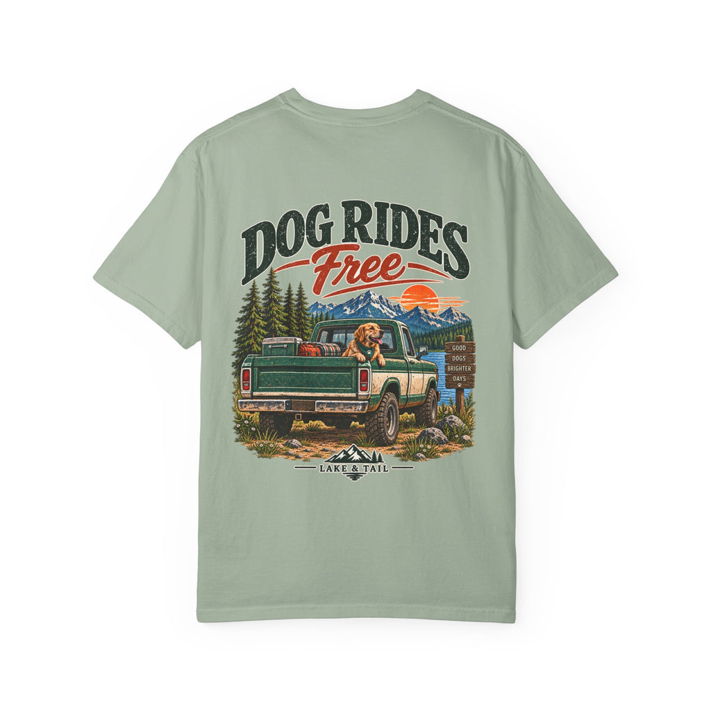 Golden Retriever Road Trip T-Shirt | Dog Rides Free
