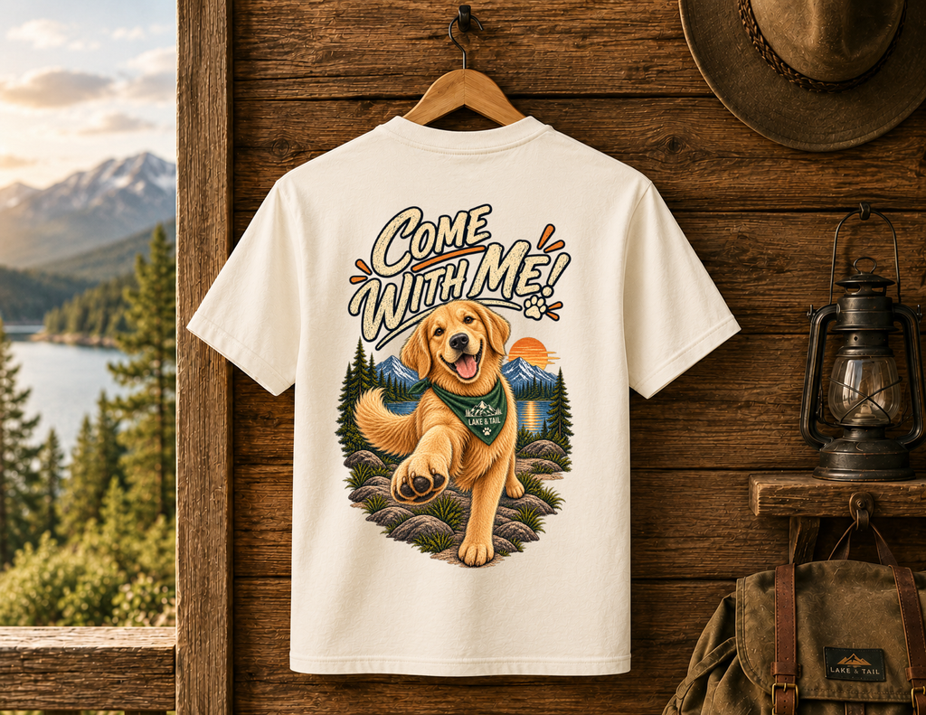 Come With Me | Golden Retriever Adventure Tee