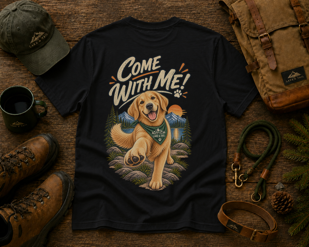 Come With Me | Golden Retriever Adventure Tee