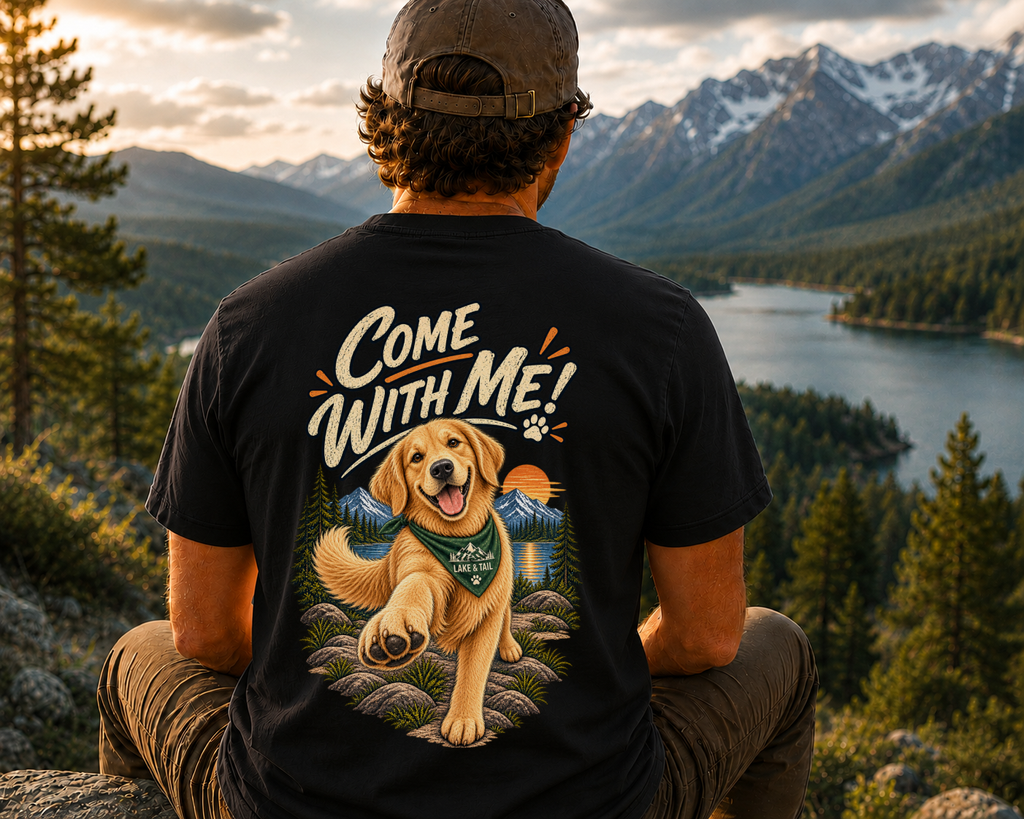 Come With Me | Golden Retriever Adventure Tee