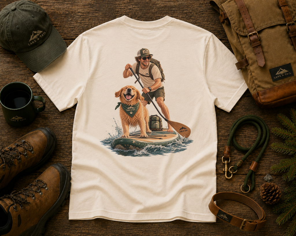 Adventure Together | Golden Retriever Paddle Board T-Shirt
