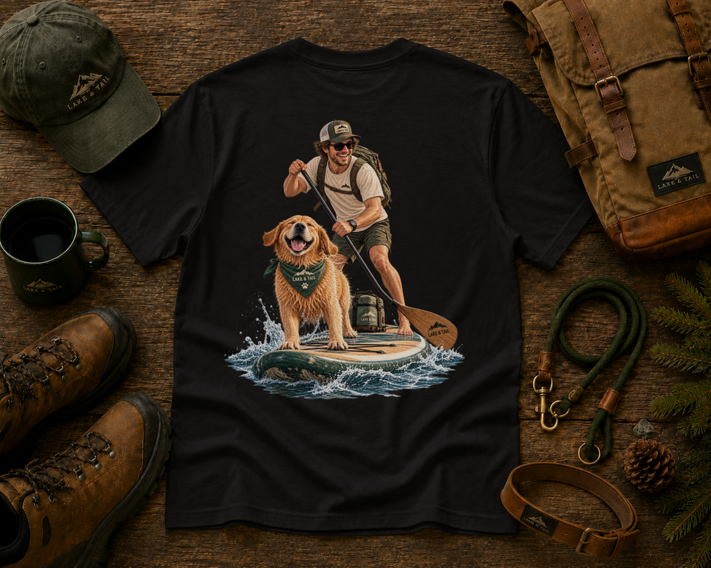 Adventure Together | Golden Retriever Paddle Board T-Shirt