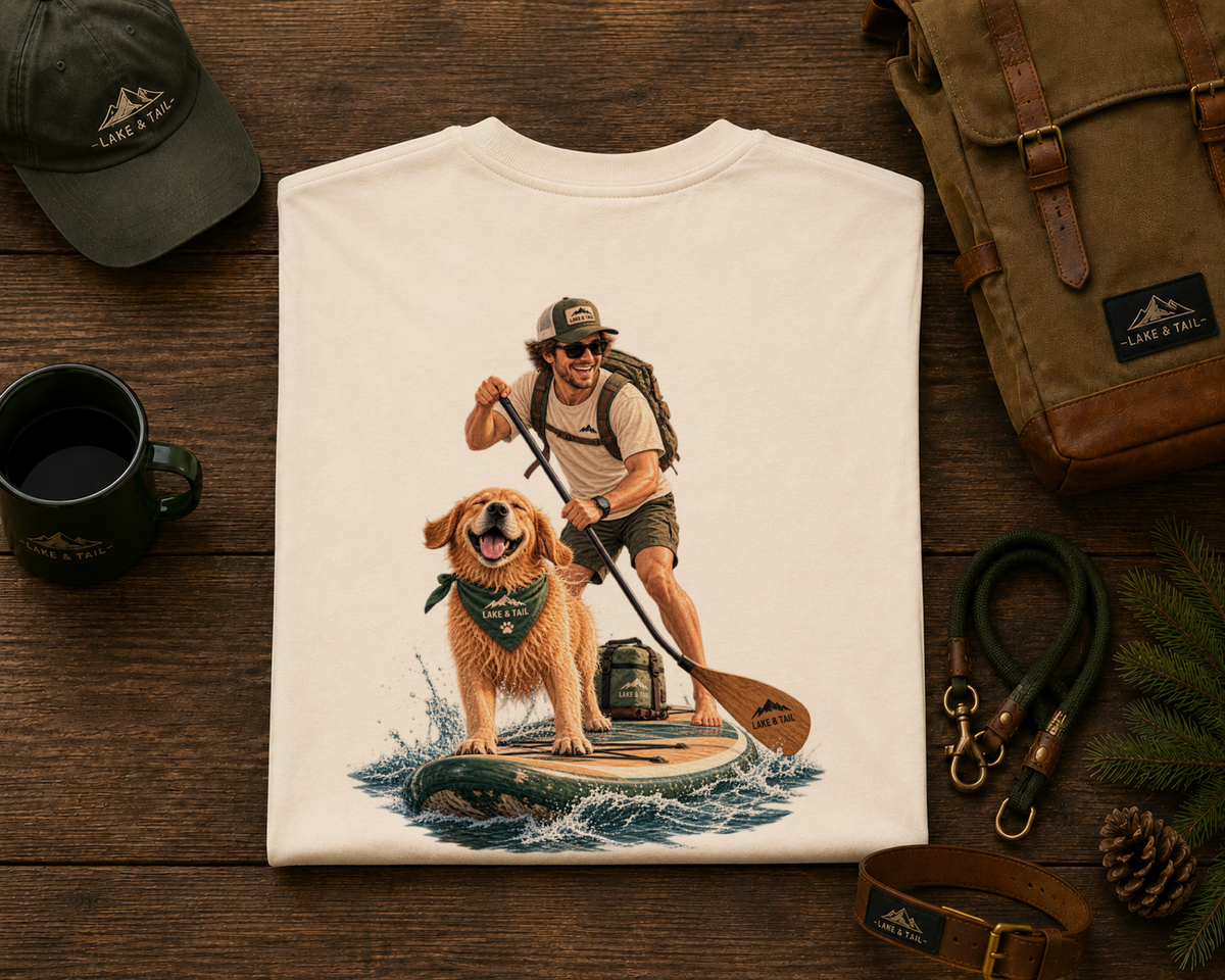 Adventure Together | Golden Retriever Paddle Board T-Shirt