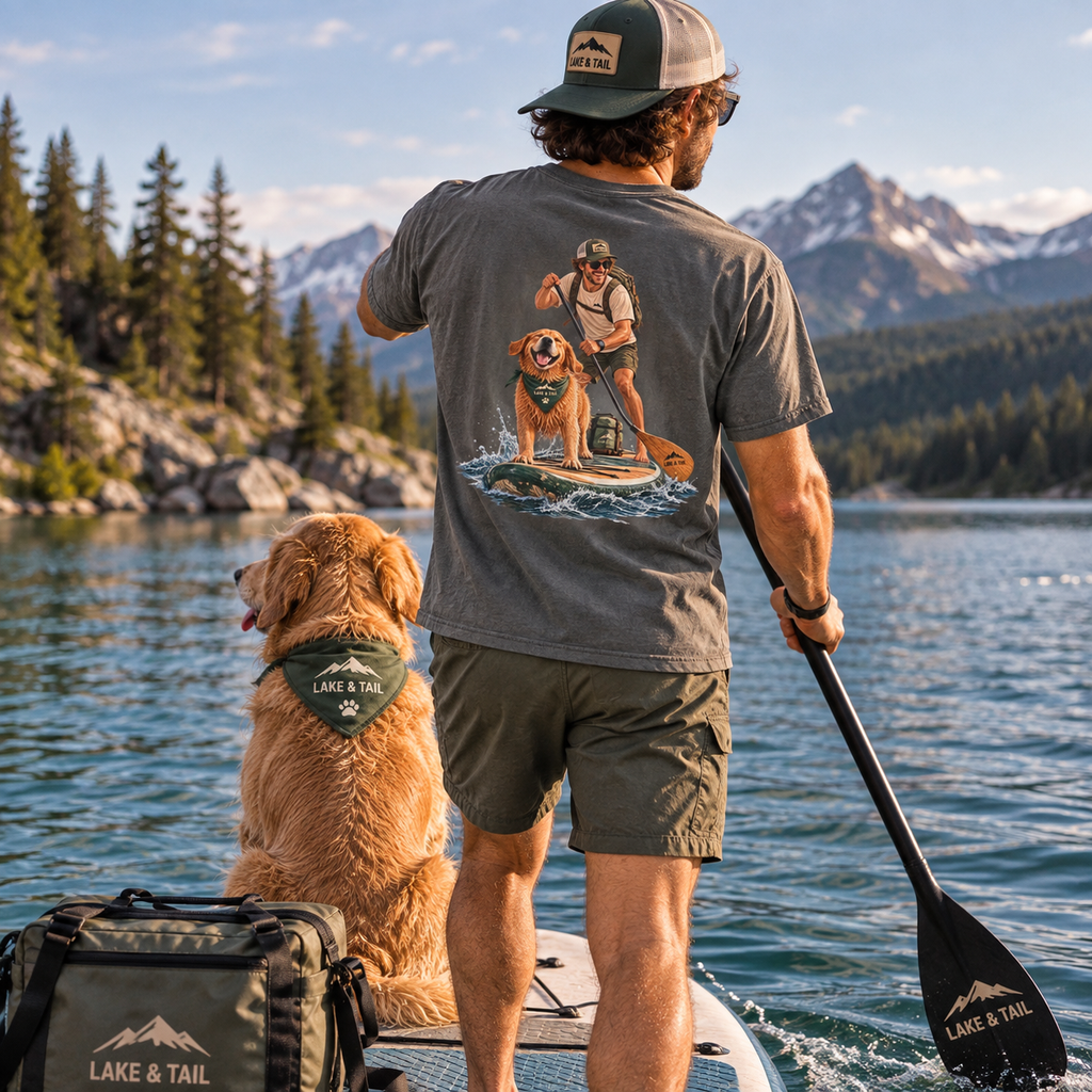 Adventure Together | Golden Retriever Paddle Board T-Shirt