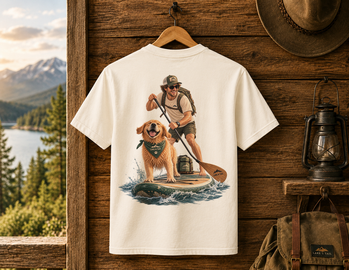 Adventure Together | Golden Retriever Paddle Board T-Shirt