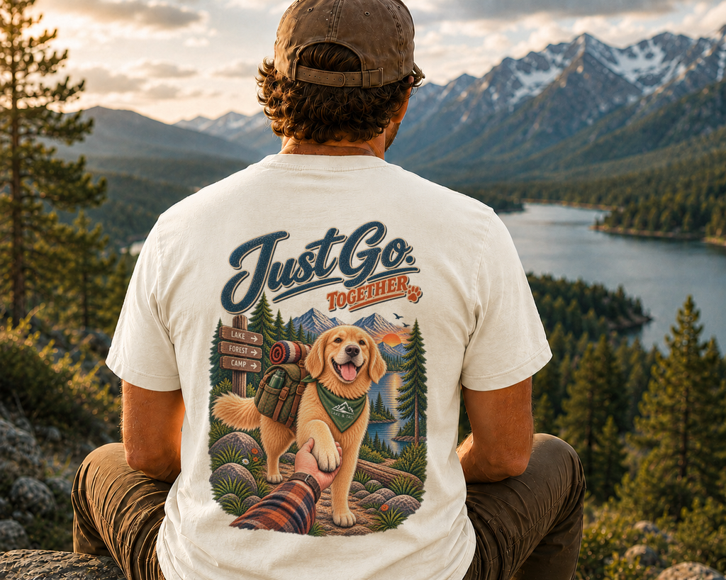 Golden Retriever T-Shirt | Just Go Together | Lake & Tail