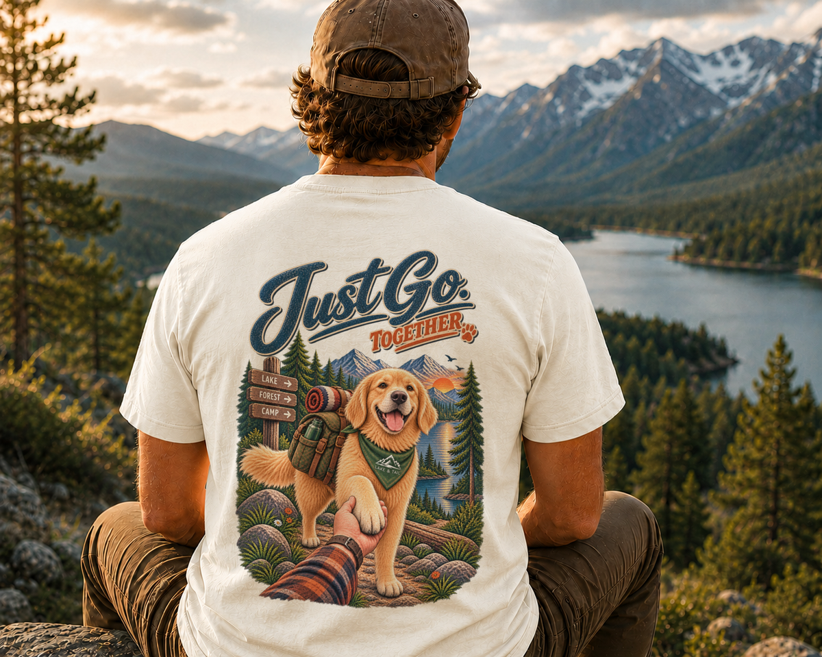 Golden Retriever T-Shirt | Just Go Together | Lake & Tail