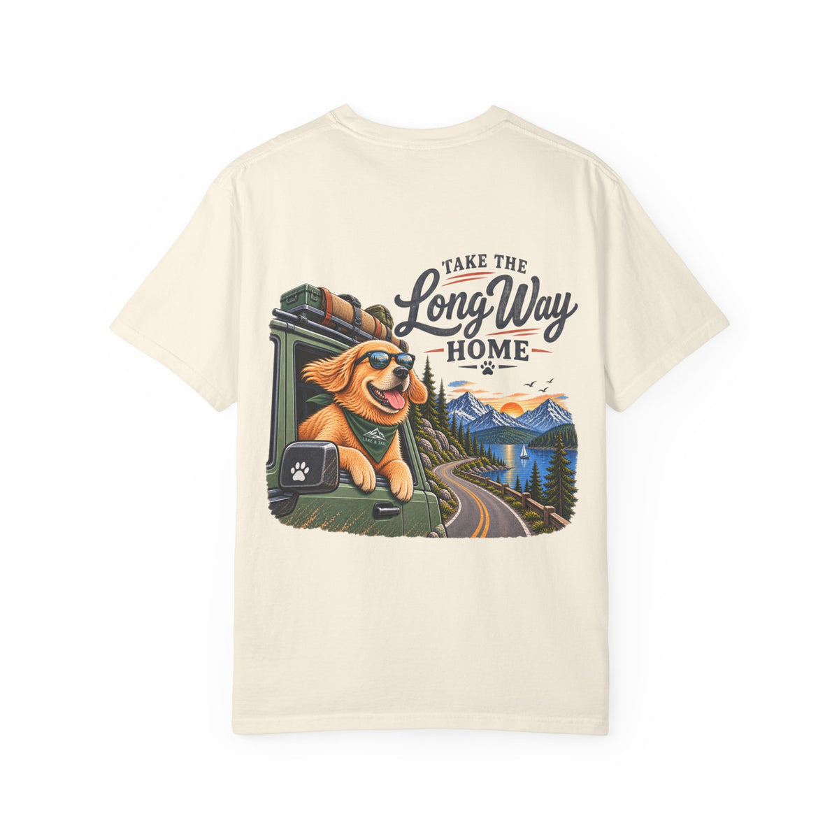 Golden Retriever Road Trip T-Shirt | Take the Long Way Home