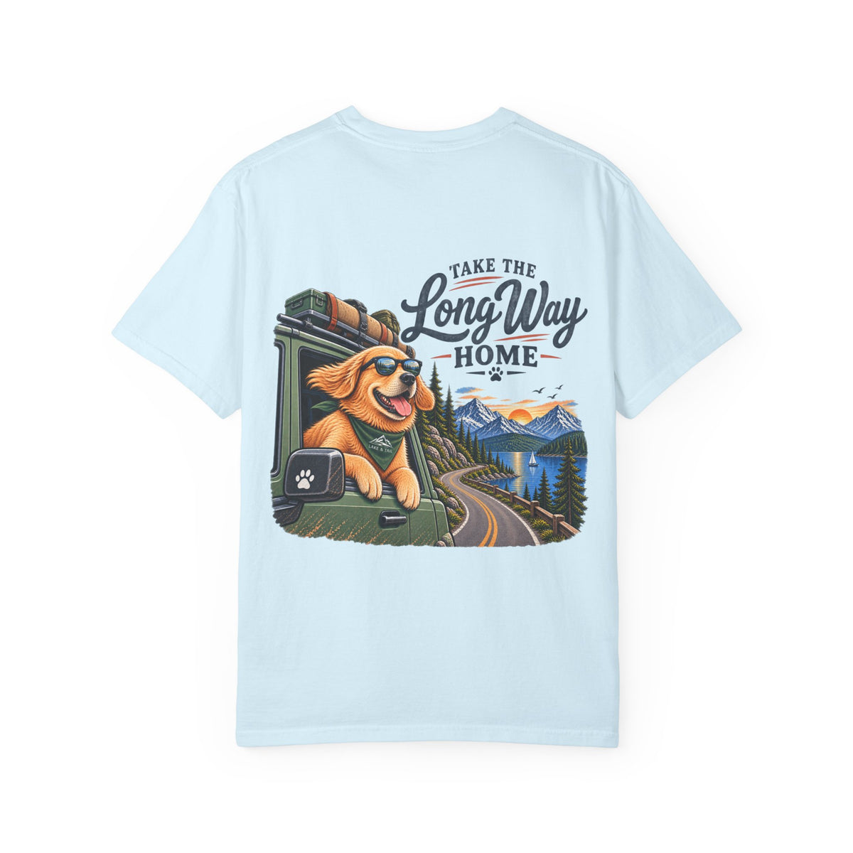 Golden Retriever Road Trip T-Shirt | Take the Long Way Home