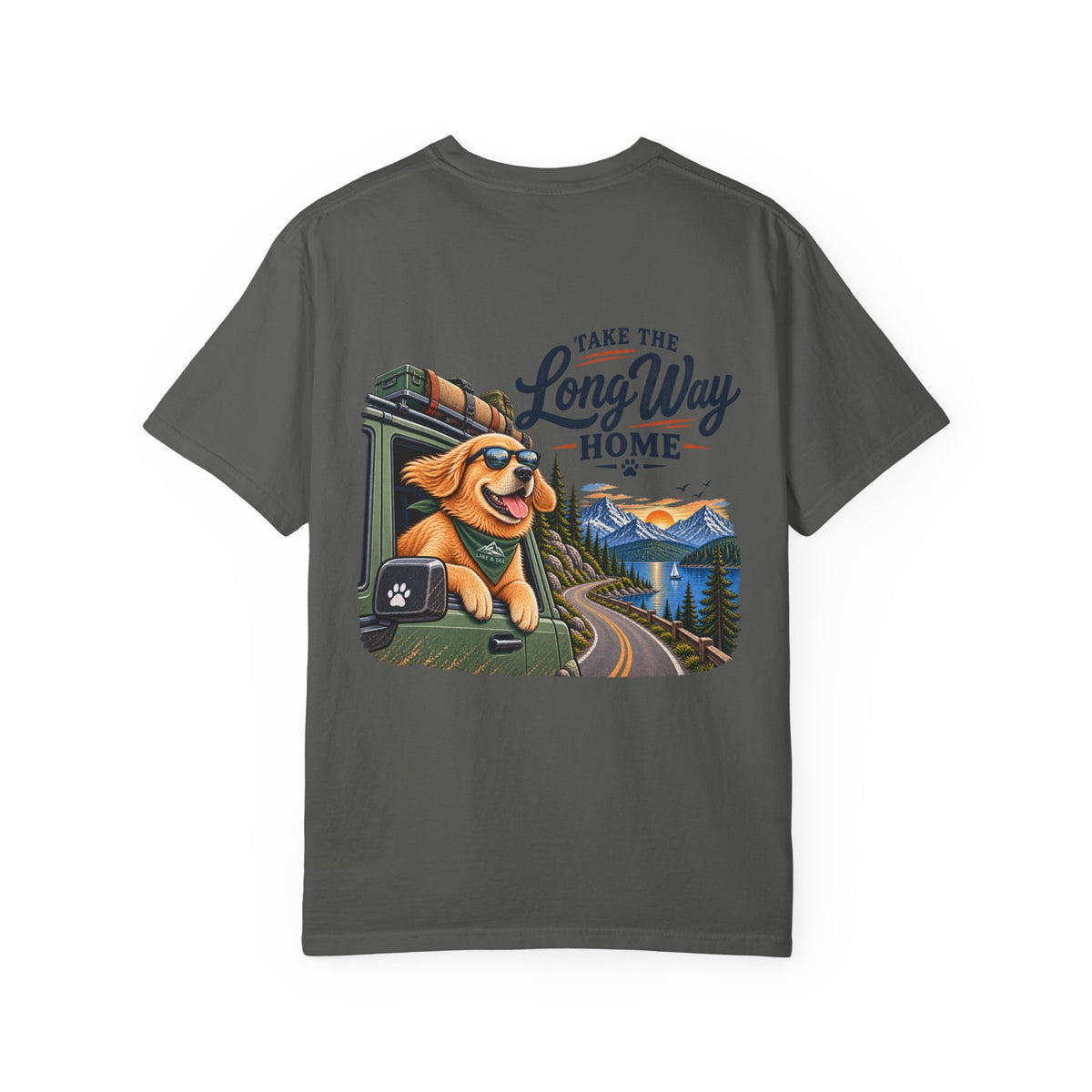 Golden Retriever Road Trip T-Shirt | Take the Long Way Home