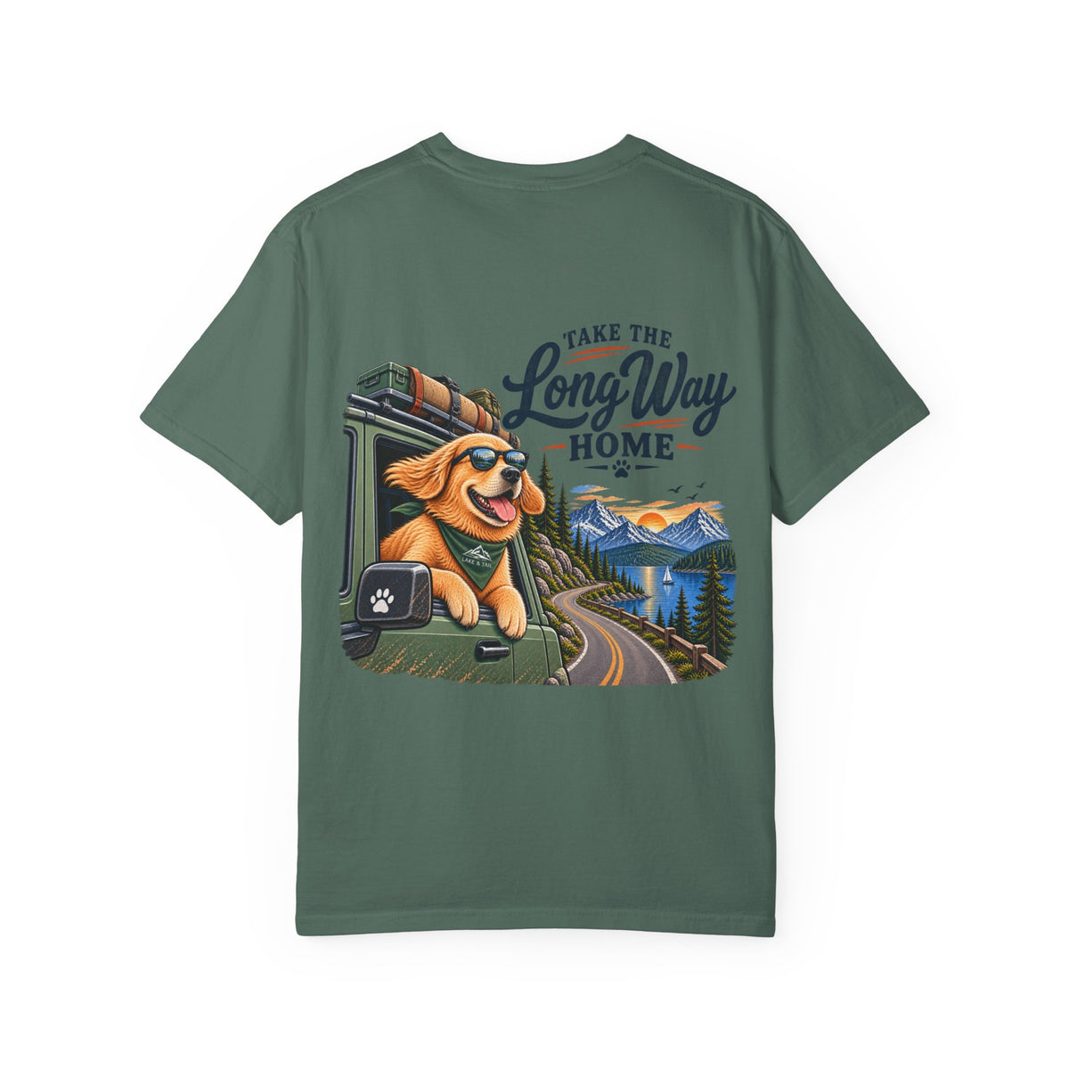 Golden Retriever Road Trip T-Shirt | Take the Long Way Home