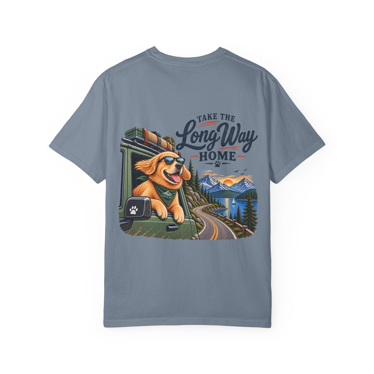 Golden Retriever Road Trip T-Shirt | Take the Long Way Home