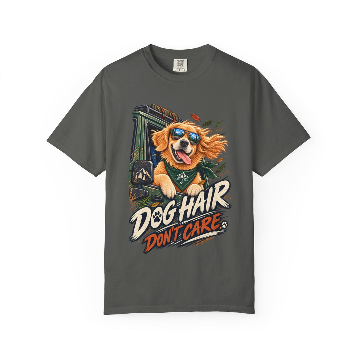 Dog Hair Don't Care T-Shirt — Funny Golden Retriever Graphic Tee for Dog Lovers