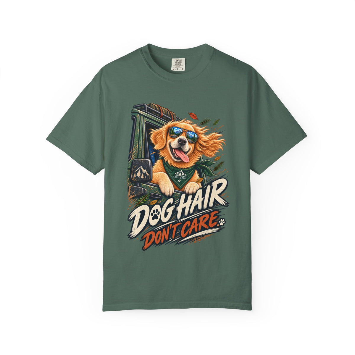 Dog Hair Don't Care T-Shirt — Funny Golden Retriever Graphic Tee for Dog Lovers