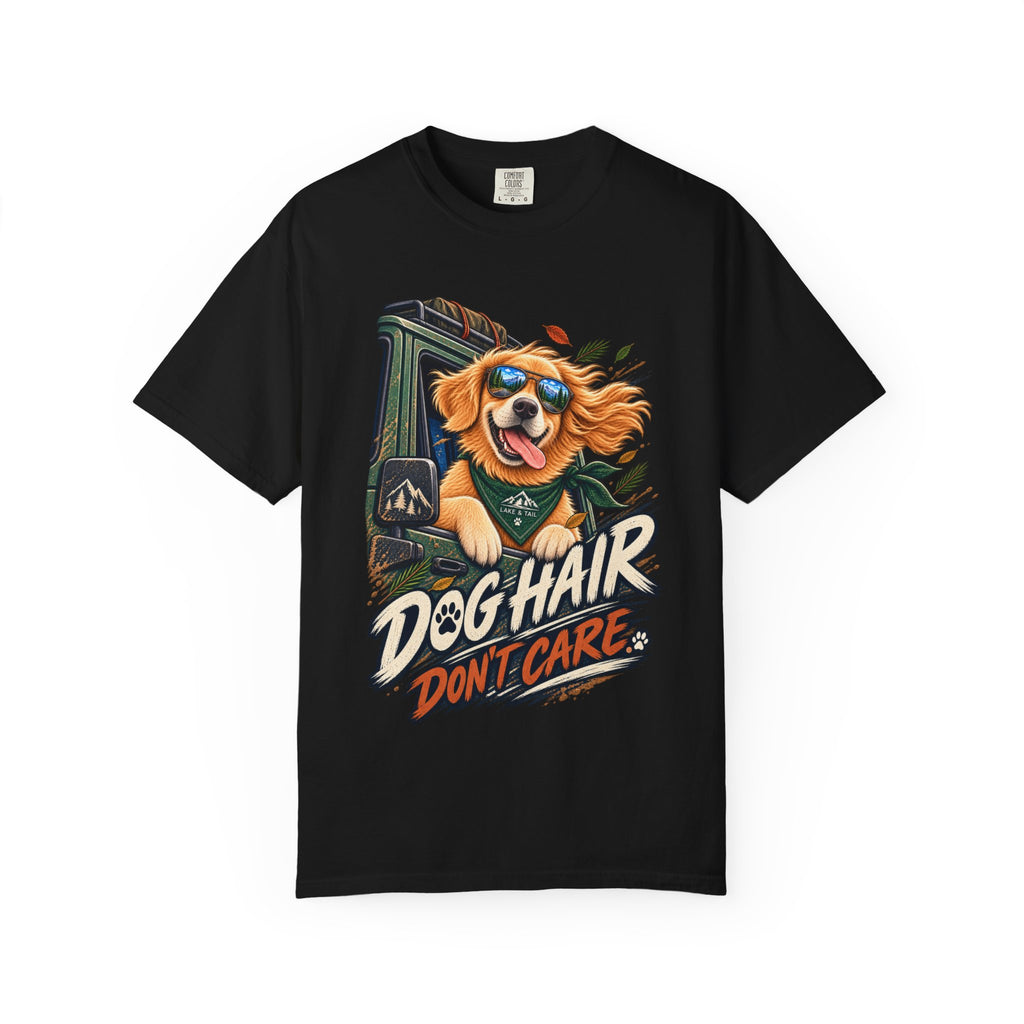 Dog Hair Don't Care T-Shirt — Funny Golden Retriever Graphic Tee for Dog Lovers