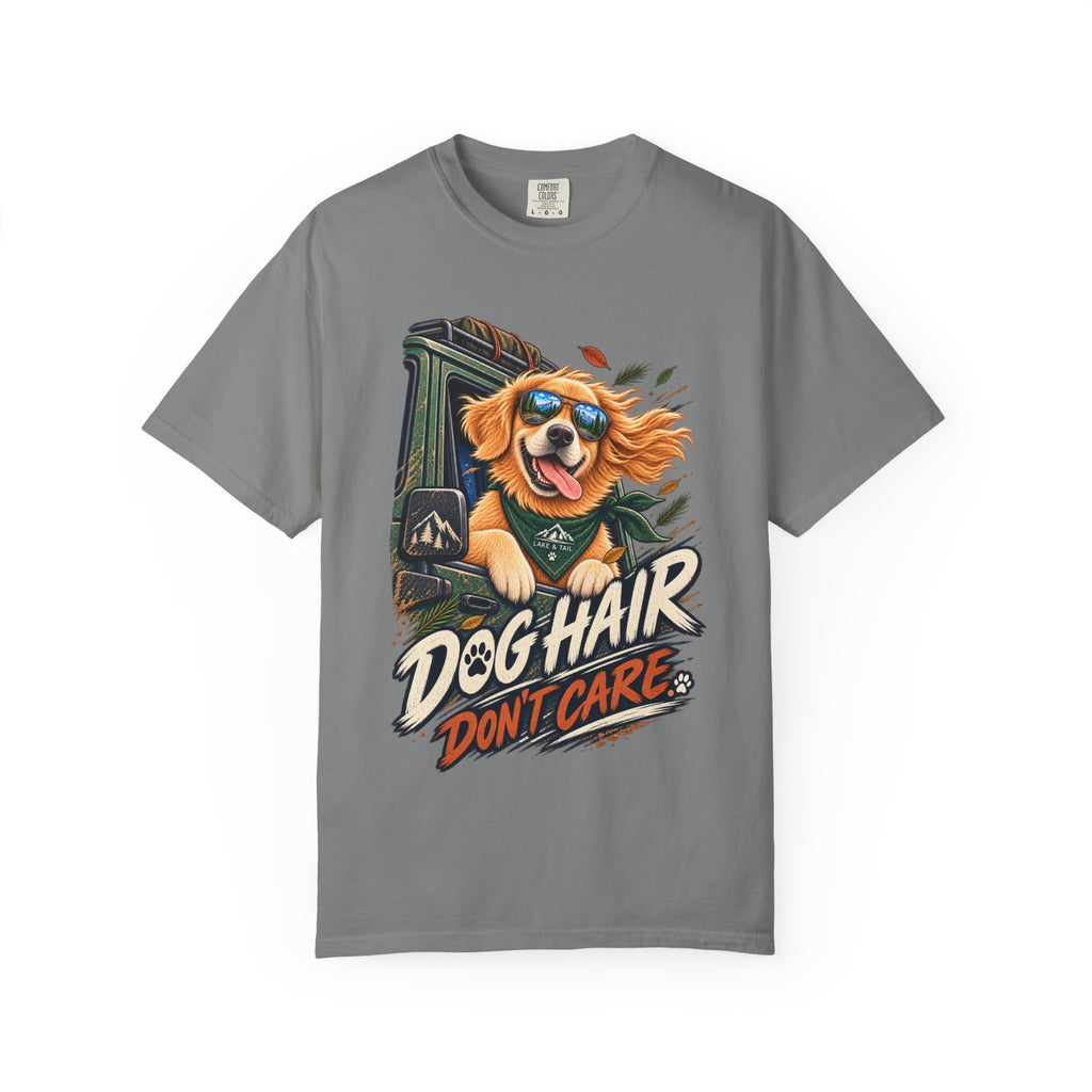 Dog Hair Don't Care T-Shirt — Funny Golden Retriever Graphic Tee for Dog Lovers