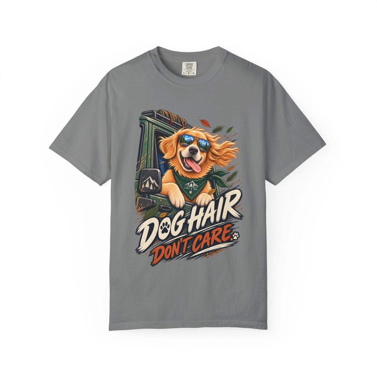Dog Hair Don't Care T-Shirt — Funny Golden Retriever Graphic Tee for Dog Lovers
