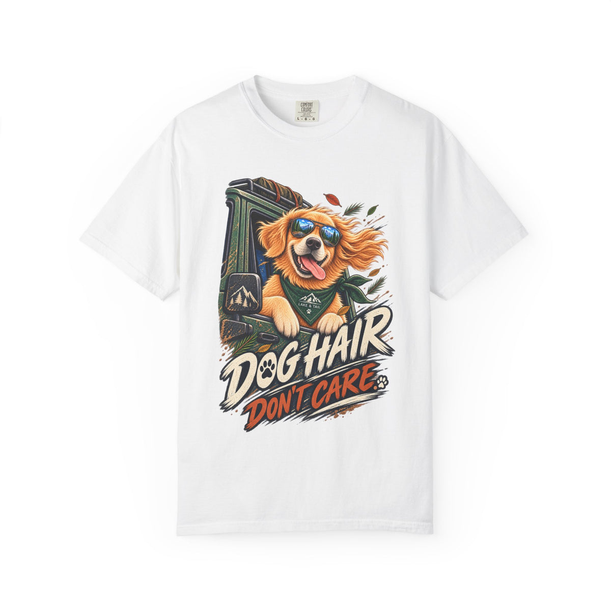Dog Hair Don't Care T-Shirt — Funny Golden Retriever Graphic Tee for Dog Lovers