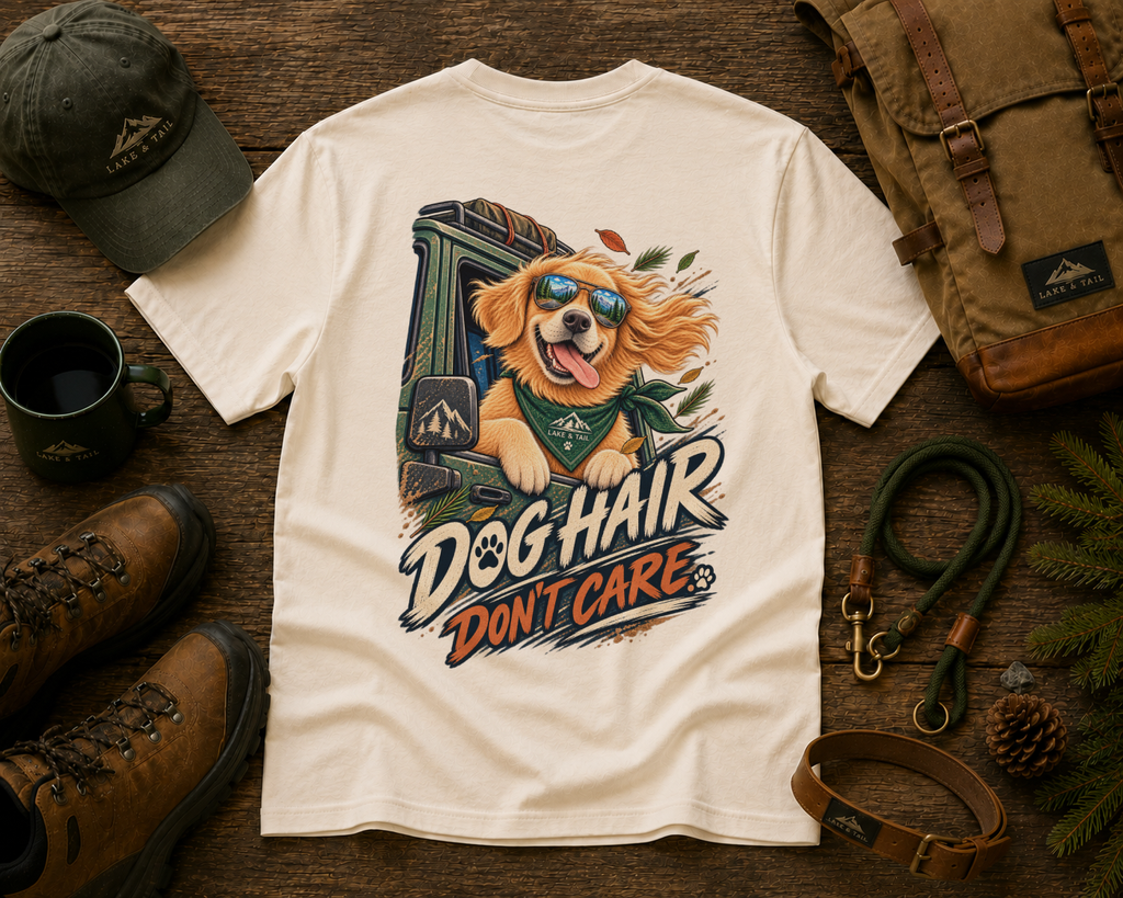 Dog Hair Don't Care T-Shirt — Funny Golden Retriever Graphic Tee for Dog Lovers