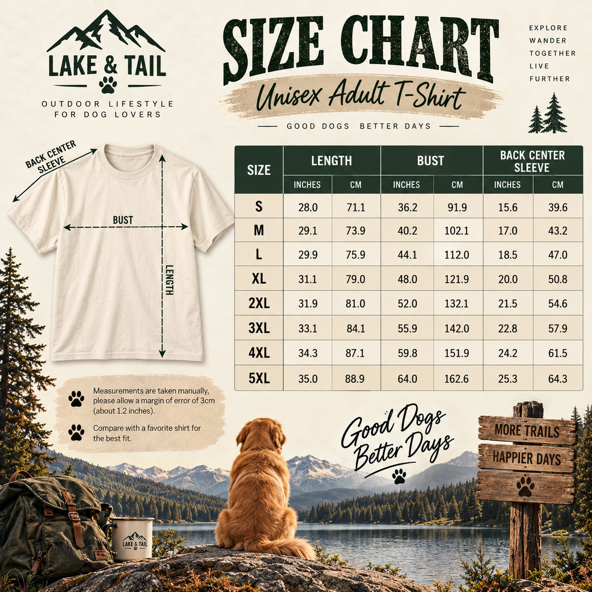 Golden Retriever Road Trip T-Shirt | Take the Long Way Home | Vintage Outdoor Dog Tee